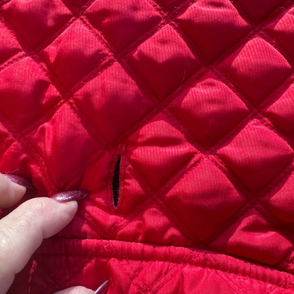 Dog Quilted Red Jacket-Size M